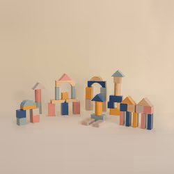 Jeu Cube Construction en Bois 50 pièces