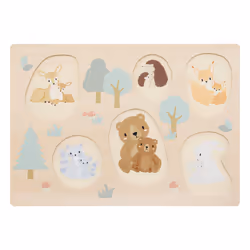 Puzzle Bébé 6 Pièces  Animaux  30cm Naturel