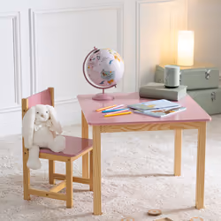 Table "Classic" en pin et bois rose