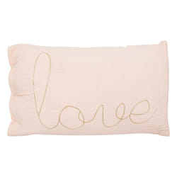 Coussin rectangulaire en gaze de coton rose