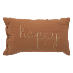 Coussin rectangulaire "Lili" en gaze de coton marron
