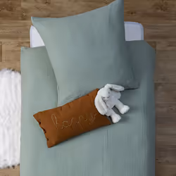 Coussin rectangulaire "Lili" en gaze de coton marron