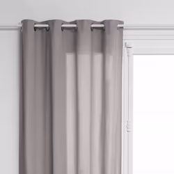 Rideau en coton et métal gris clair