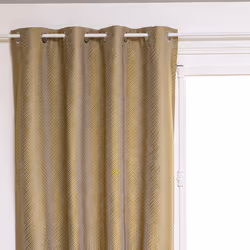 Rideau occultant "Dana" en métal jaune ocre jacquard