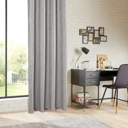 Rideau occultant "Dana" en métal gris jacquard