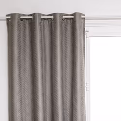 Rideau occultant "Dana" en métal gris jacquard
