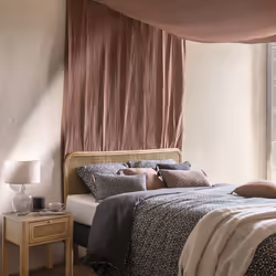 Rideau 130X260 Gaze de Coton rose