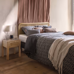 Parure de lit en gaze de coton  gris