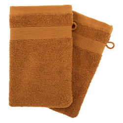 Lot de 2 Gants de Toilette  Confort  15x21cm Cannelle