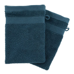 Lot de 2 Gants de Toilette  Confort  15x21cm Bleu Égéen