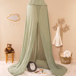 Ciel de lit "Lili" en gaze de coton vert - Vue supplémentaire 2