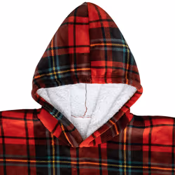 Plaid "Hoodie" rouge imprimé tartan