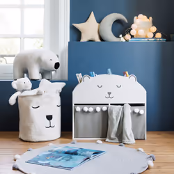 Bac à jouets en bouclette