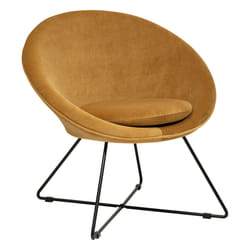 FAUTEUIL VELOURS OCRE