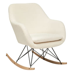 Rocking-chair H83cm  en bouclette blanc