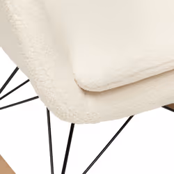 Rocking-chair H83cm  en bouclette blanc