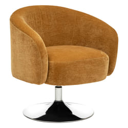 Fauteuil ocre en métal et pin "Edith"