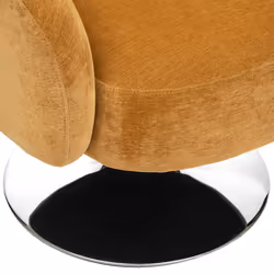 Fauteuil ocre en métal et pin "Edith"
