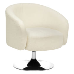Fauteuil en bouclette blanc "Edith"