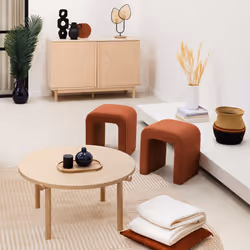 Pouf "Sevi" en bouclette 41x35cm