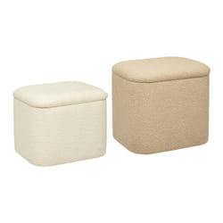 Set de 2 poufs en bouclette "Dani"
