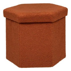 Pouf pliant "Jaiko" en bouclette 40x38cm ambre