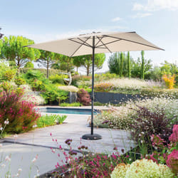 Parasol droit rectangulaire inclinable Loompa blé 2,5x2,5m - Hespéride