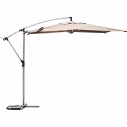 Parasol de jardin MANOA avec mécanisme à manivelle et grand auvent — protection contre le soleil dans le jardin et sur la ter ...