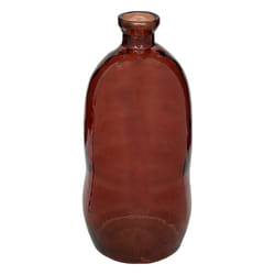Vase bouteille en verre recyclé H73cm ambre