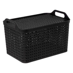 Panier de rangement - Ajouré - Noir - 43cm - Plastique - Design contemporain