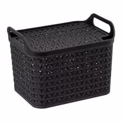 Panier de Rangement Ajouré 30cm Noir