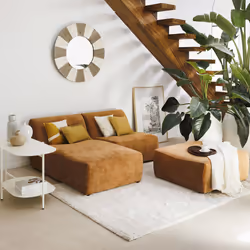 Pouf en velours "Mavuno" camel