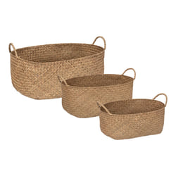 Lot de 3 Paniers paille Naturelle ELORA