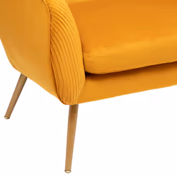 Banquette 2 places "Solaro" en velours 124x74cm jaune ocre