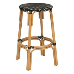 Tabouret de bar "Trecia" en rotin 40x40cm noir