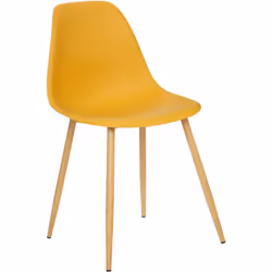 Découvrez la Chaise Polypropylène Taho Jaune Moutarde d'Atmosphera, une pièce de mobilier qui allie design audacieux et confo ...