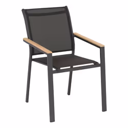 Hesperide 196836A, Terrace, Solide, Siège plat, Dossier rembourré, Aluminium, Bois, Anthracite