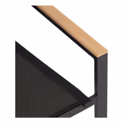 Hesperide 196836A chaise d'extérieur Terrace Siège plat Dossier rembourré Aluminium, Bois Anthracite