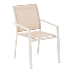 Hesperide 196810G chaise d'extérieur Terrace Siège plat Dossier rembourré Aluminium, Lin Hêtre