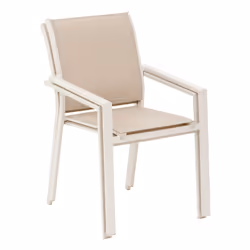 Hesperide 196810G chaise d'extérieur Terrace Siège plat Dossier rembourré Aluminium, Lin Hêtre