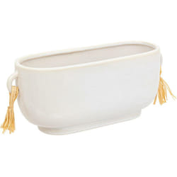 Atmosphera - Jardinière Soleya L30cm blanc créateur d'intérieur