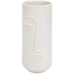 Atmosphera - Vase visage Soleya céramique H25cm blanc créateur d'intérieur