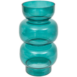 Atmosphera - Vase en verre Be vintage H25cm bleu canard créateur d'intérieur