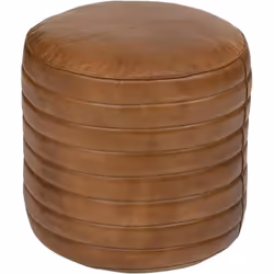 Le Pouf Gaj en Cuir Caramel Marron de la marque Atmosphera est bien plus qu'un simple pouf ; c'est un meuble polyvalent et él ...