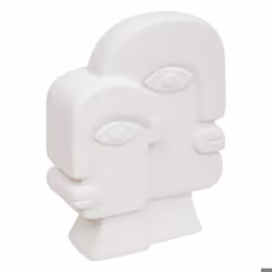 Statuette Visage en Céramique Soleya 26cm Blanc