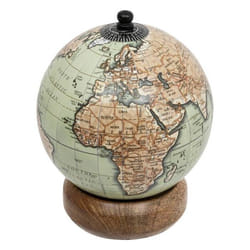 Globe Décoratif Be Vintage, Socle En Bois De Mangue, Ø 10 Cm