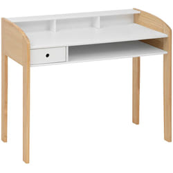 Atmosphera - Bureau pour enfants de style scandinave, pieds en bois recyclé, 100 x 52 x 85 cm