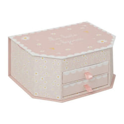 Boîte à Bijoux 2 Tiroirs Lana 21cm Rose