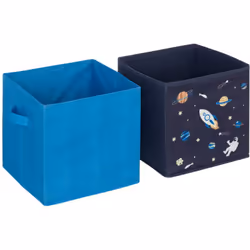Transformez la chambre de votre enfant en un univers d'organisation et de rêve avec le Lot De 2 Boîtes De Rangement Espace Bl ...