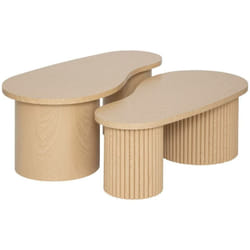 Lot de 2 tables basses Soleya L95 99,5cm beige Atmosphera créateur d'intérieur